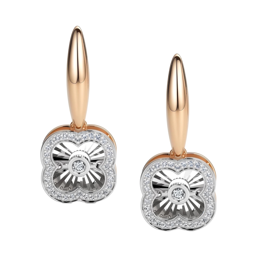 Ювелирное изделие - Серьги из красного золота с бриллиантами в магазине Best-Gold 154381