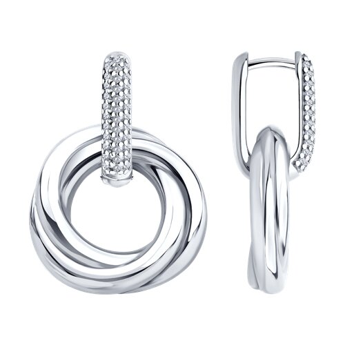 Ювелирное изделие - Серьги из серебра с фианитами в магазине Best-Gold 151882