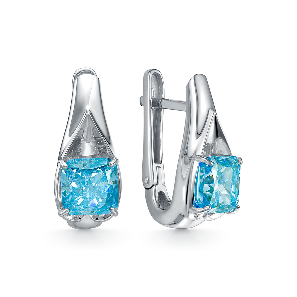 Ювелирное изделие - Серьги из серебра с бриллианитами в магазине Best-Gold 157994