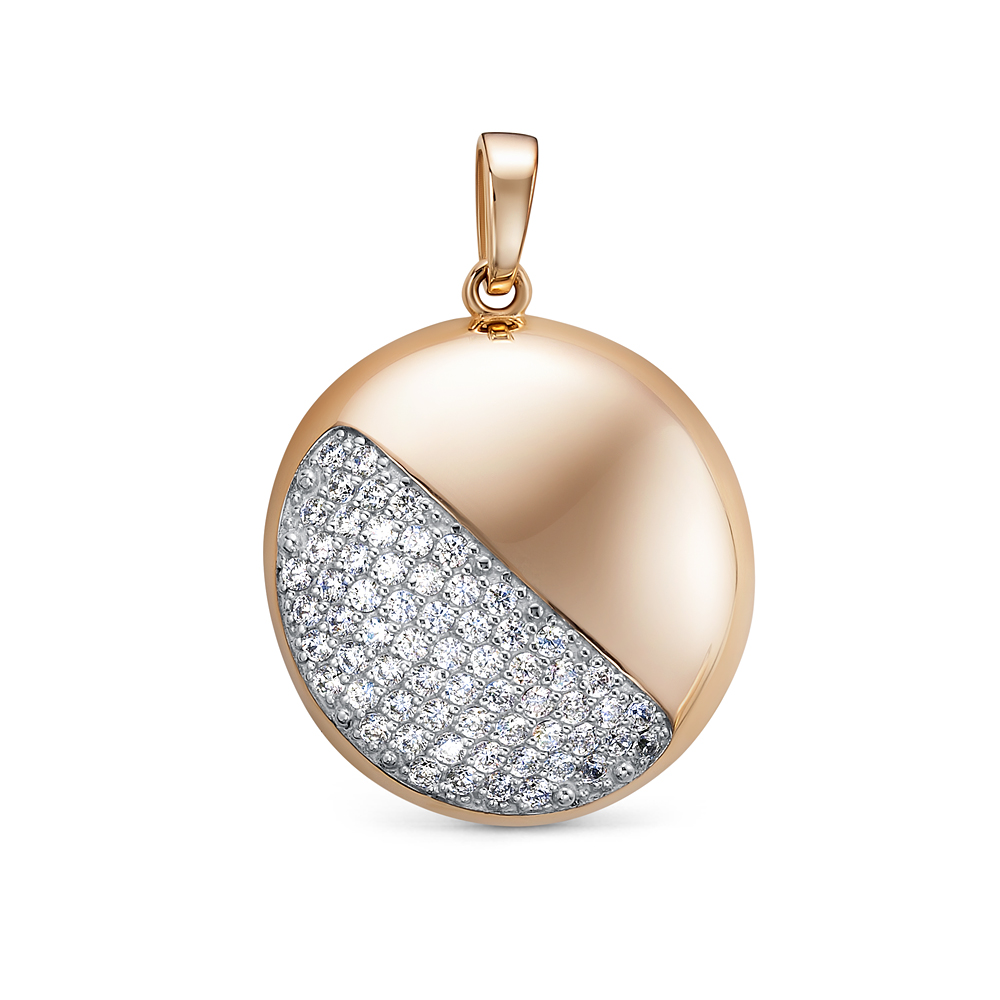 Ювелирное изделие - Подвеска из красного золота с фианитами в магазине Best-Gold 034899