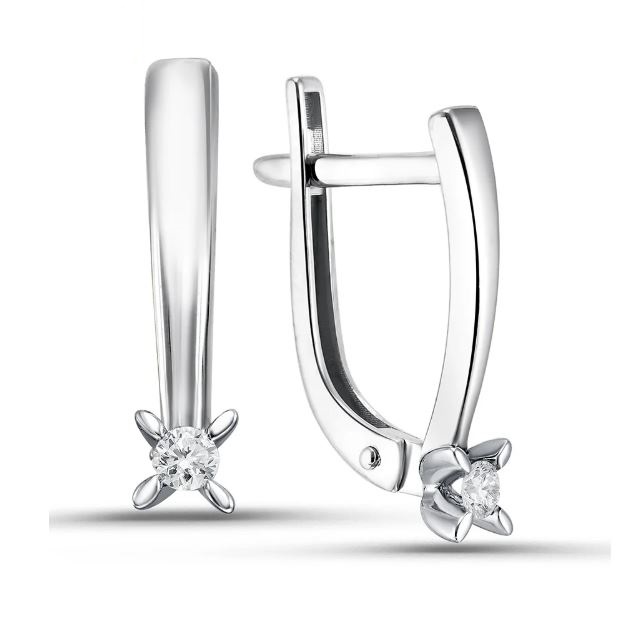 Серьги из белого золота с бриллиантами