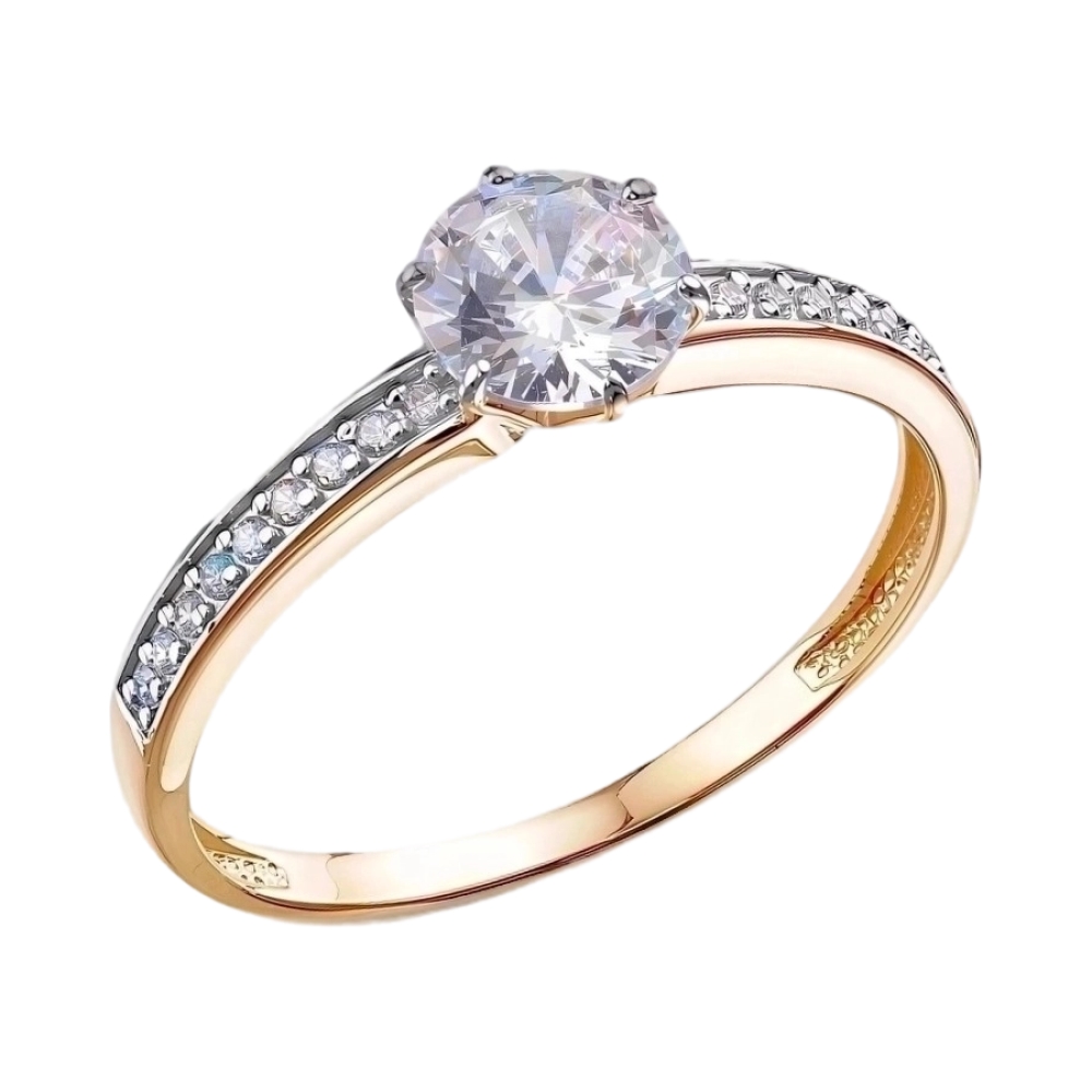 Ювелирное изделие - Кольцо из красного золота с фианитами в магазине Best-Gold 149406