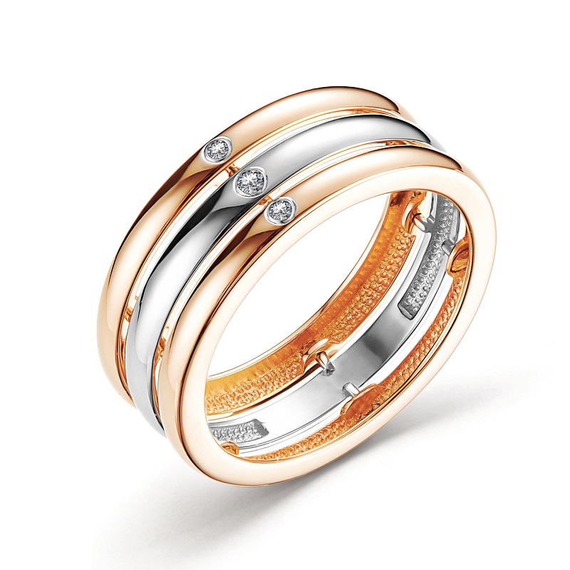 Ювелирное изделие - Кольцо из красного золота с бриллиантами в магазине Best-Gold 155620