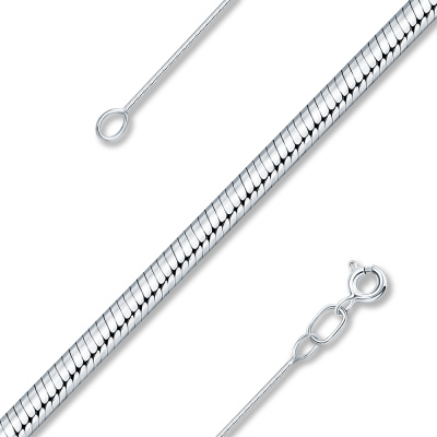 Ювелирное изделие - Цепь из белого золота, плетение Снейк в магазине Best-Gold 155534