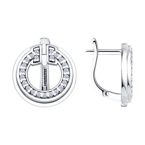 Ювелирное изделие - Серьги из серебра с фианитами в магазине Best-Gold 152808