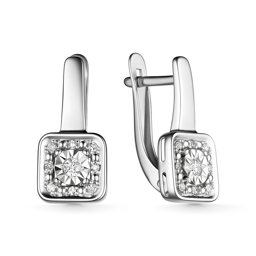 Серьги из белого золота с бриллиантами