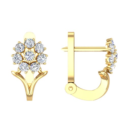 Ювелирное изделие - Серьги из красного золота с фианитами в магазине Best-Gold 124841