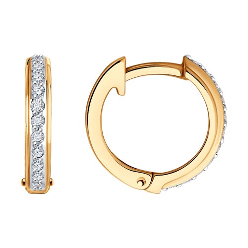 Серьги из красного золота с бриллиантами