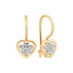 Ювелирное изделие - Серьги из красного золота с фианитами в магазине Best-Gold 151529