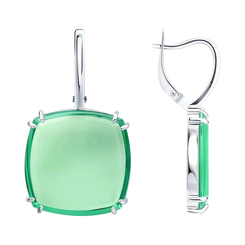 Ювелирное изделие - Серьги из серебра с ситаллом в магазине Best-Gold 152562