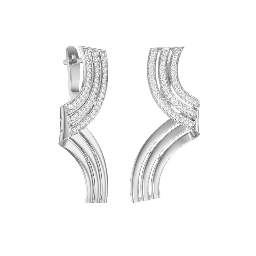 Ювелирное изделие - Серьги из серебра с фианитами в магазине Best-Gold 043549