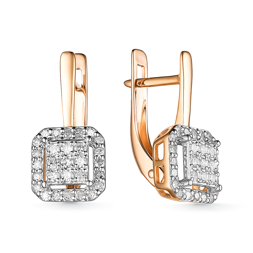 Серьги из красного золота с бриллиантами