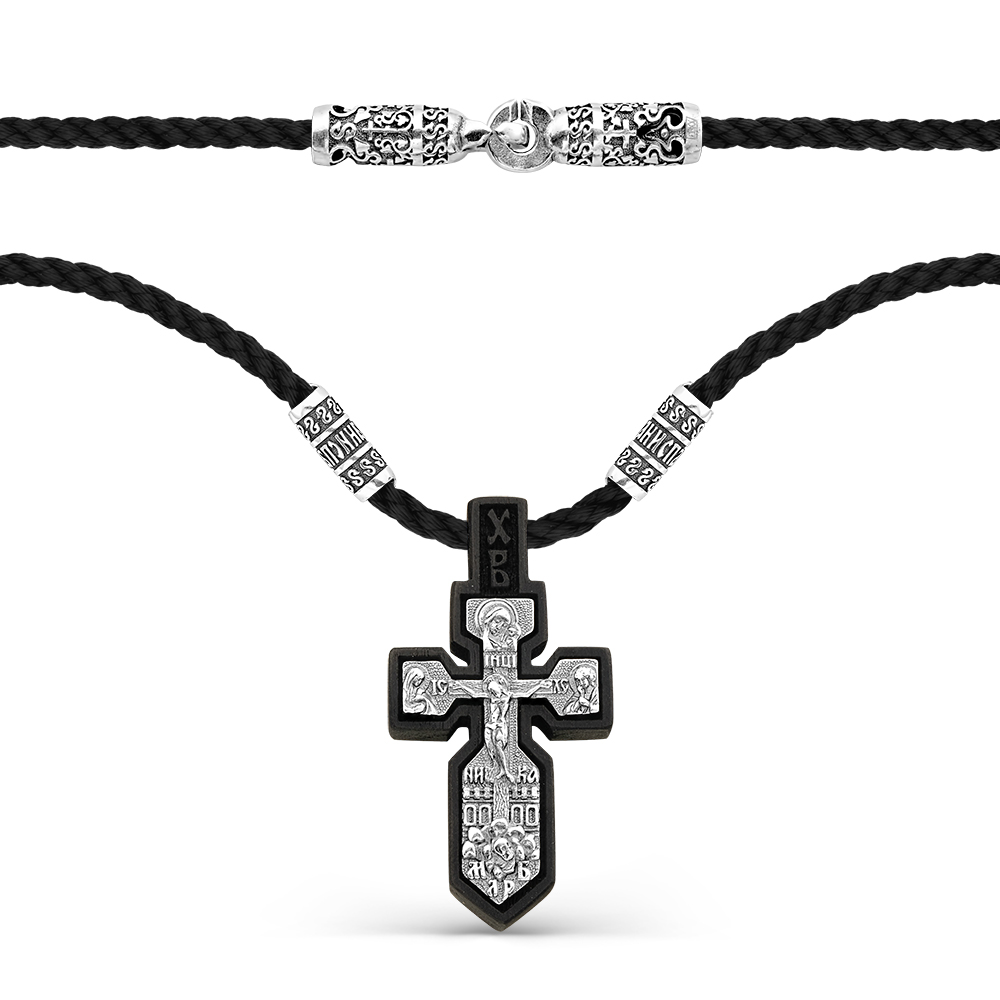 Ювелирное изделие - Шнур с подвеской из серебра и дерево Граб в магазине Best-Gold 157249