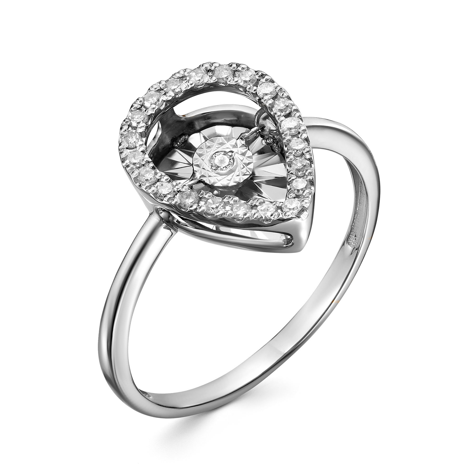 Ювелирное изделие - Кольцо из белого золота с бриллиантами в магазине Best-Gold 146781