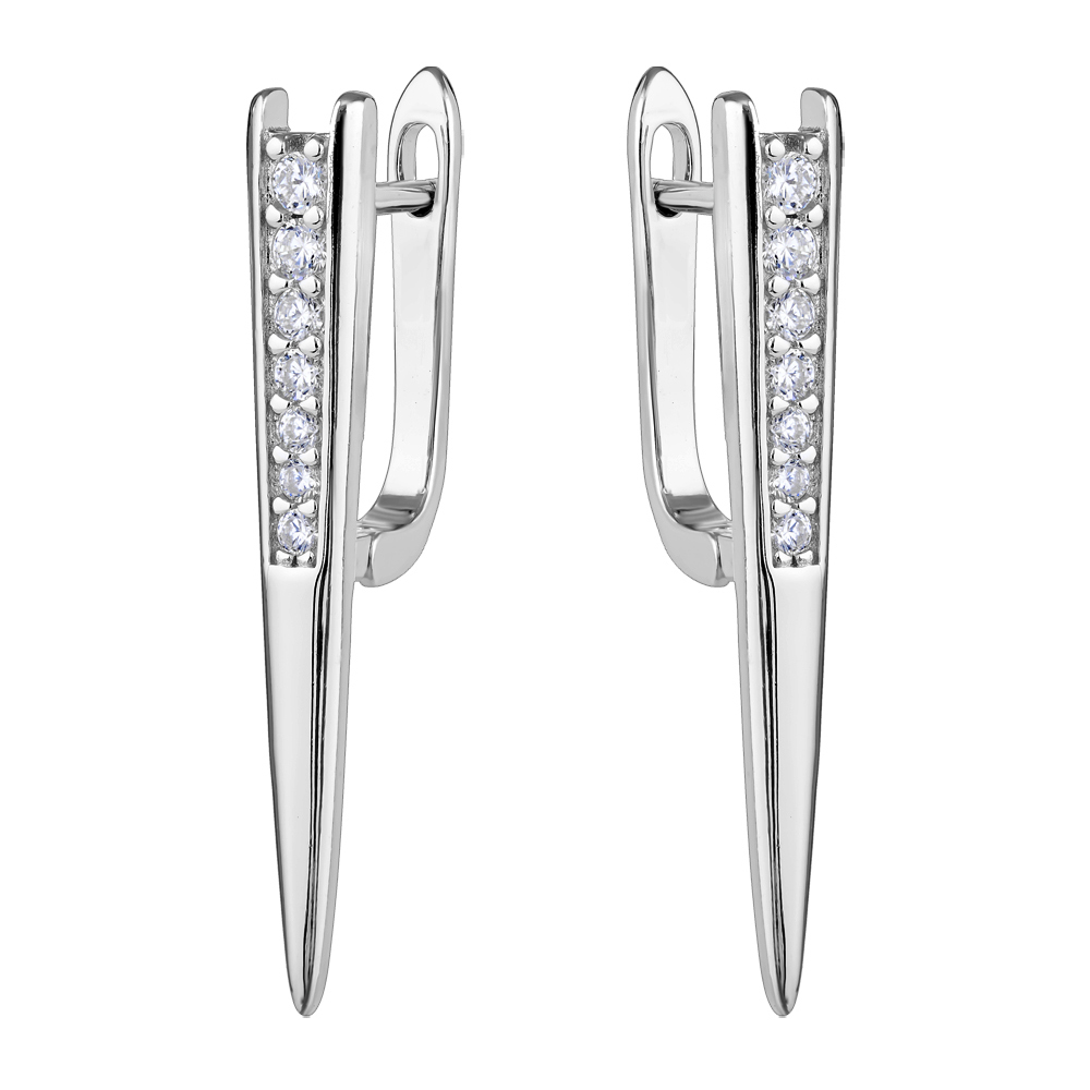 Ювелирное изделие - Серьги из серебра с цирконием в магазине Best-Gold 146572