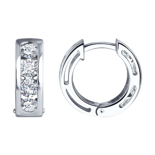 Серьги из белого золота с бриллиантами