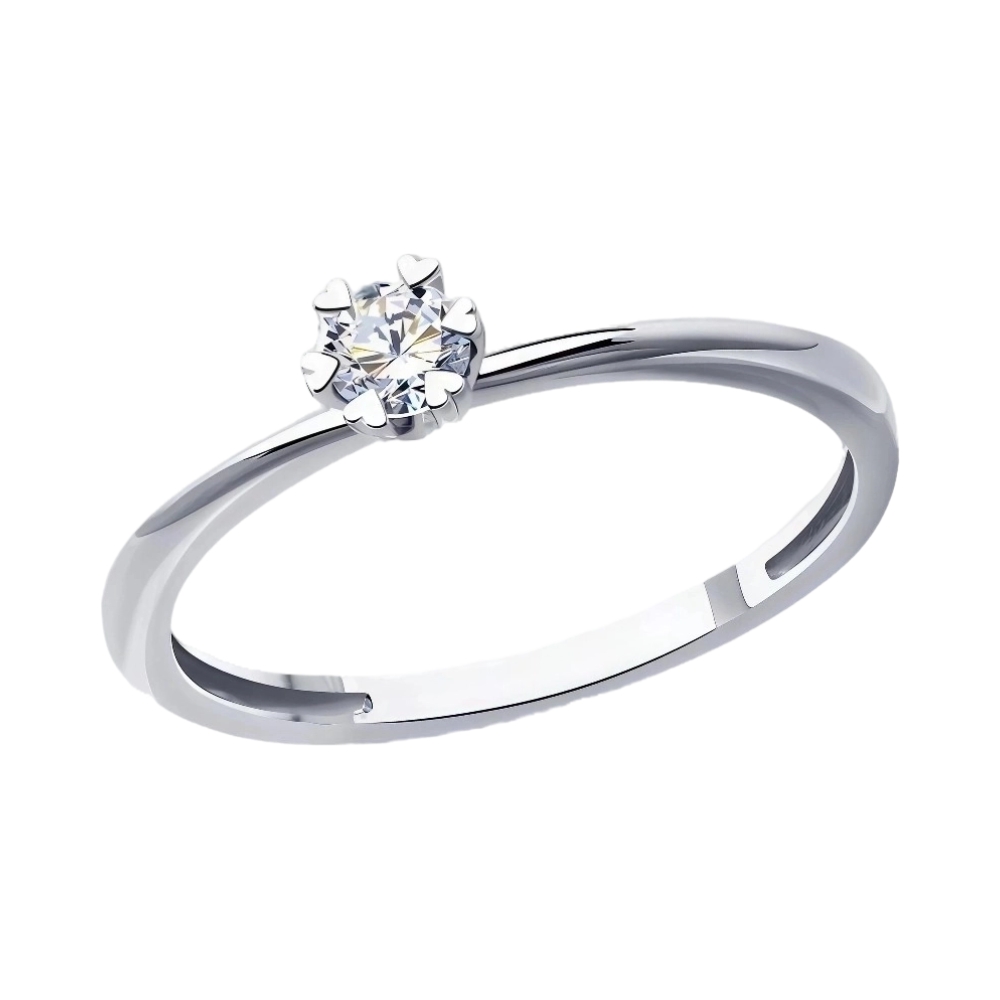 Ювелирное изделие - Кольцо помолвочное в белом золоте с бриллиантами в магазине Best-Gold 130892