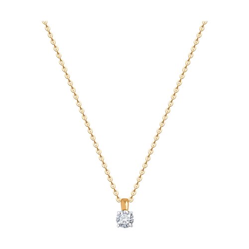 Колье из красного золота с бриллиантом