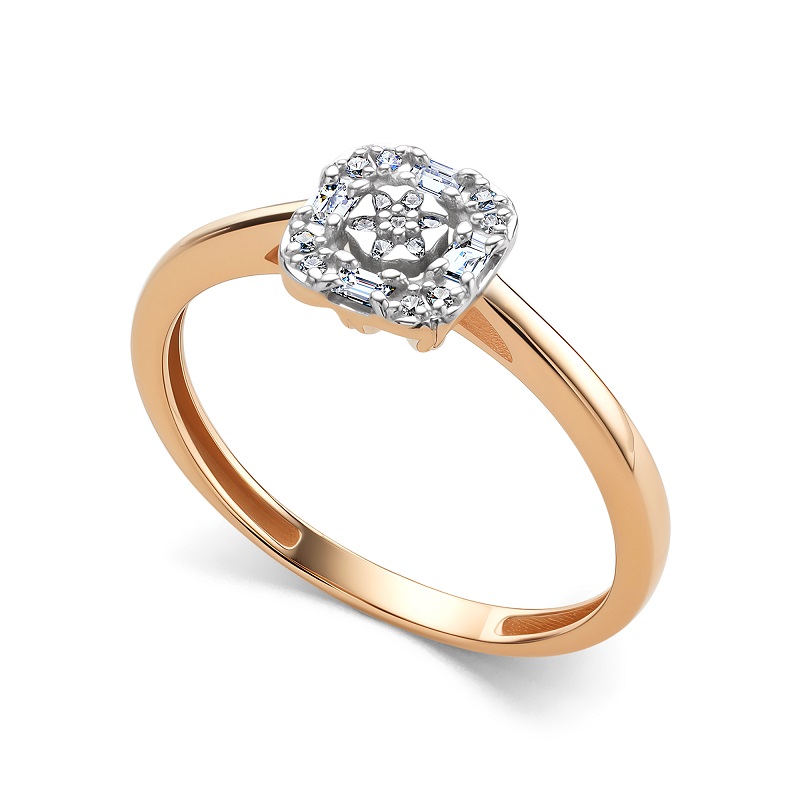 Ювелирное изделие - Кольцо из красного золота с бриллиантами в магазине Best-Gold 154377