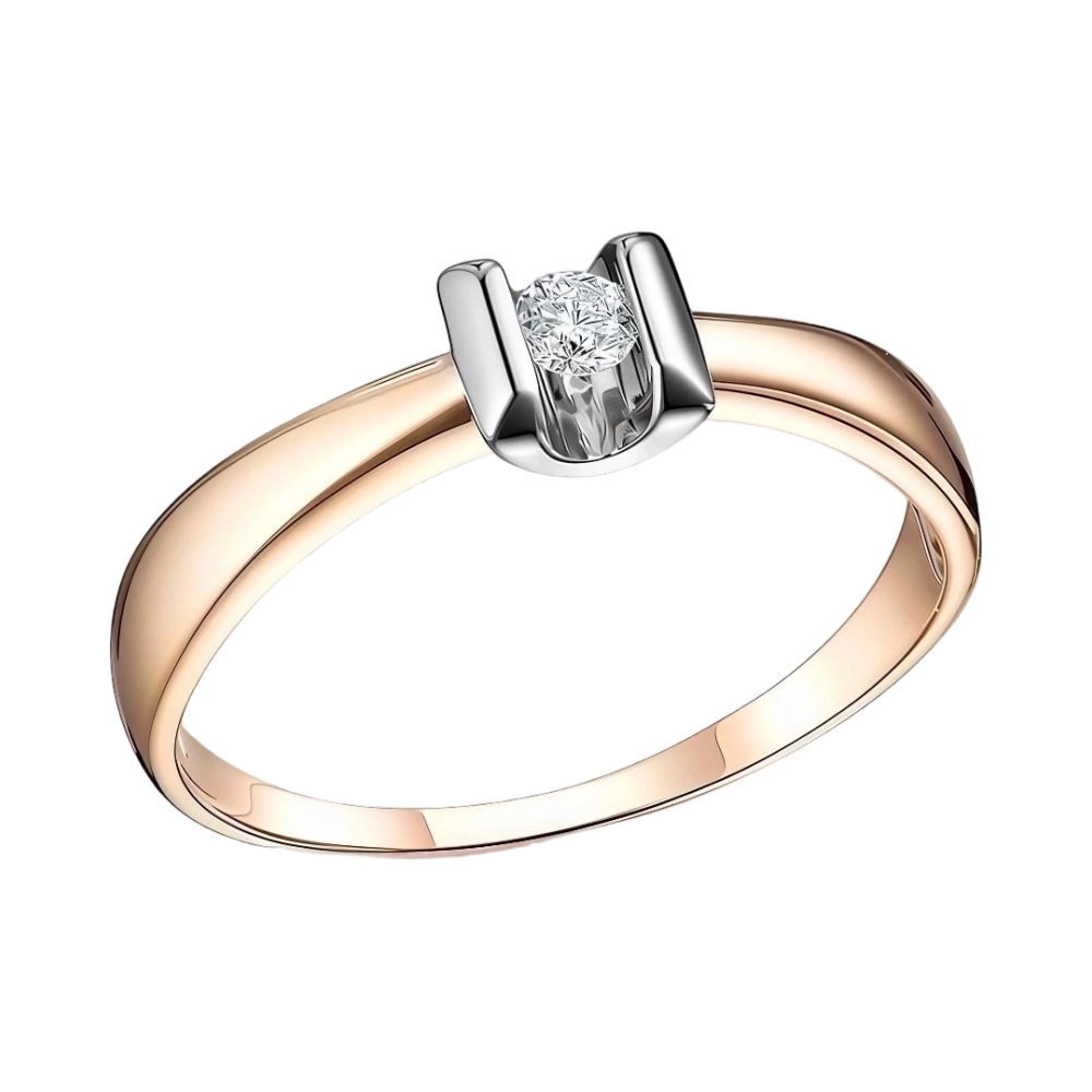 Ювелирное изделие - Кольцо помолвочное из красного золота с бриллиантом в магазине Best-Gold 106239