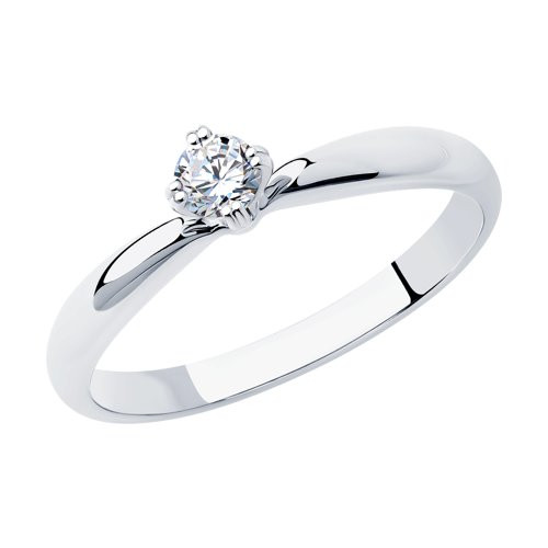 Ювелирное изделие - Кольцо помолвочное из белого золота с бриллиантом в магазине Best-Gold 030754