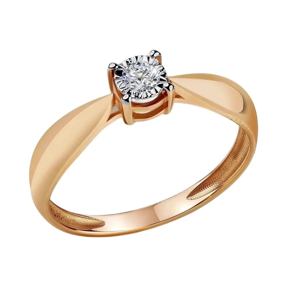 Ювелирное изделие - Кольцо из красного золота с бриллиантами в магазине Best-Gold 156939