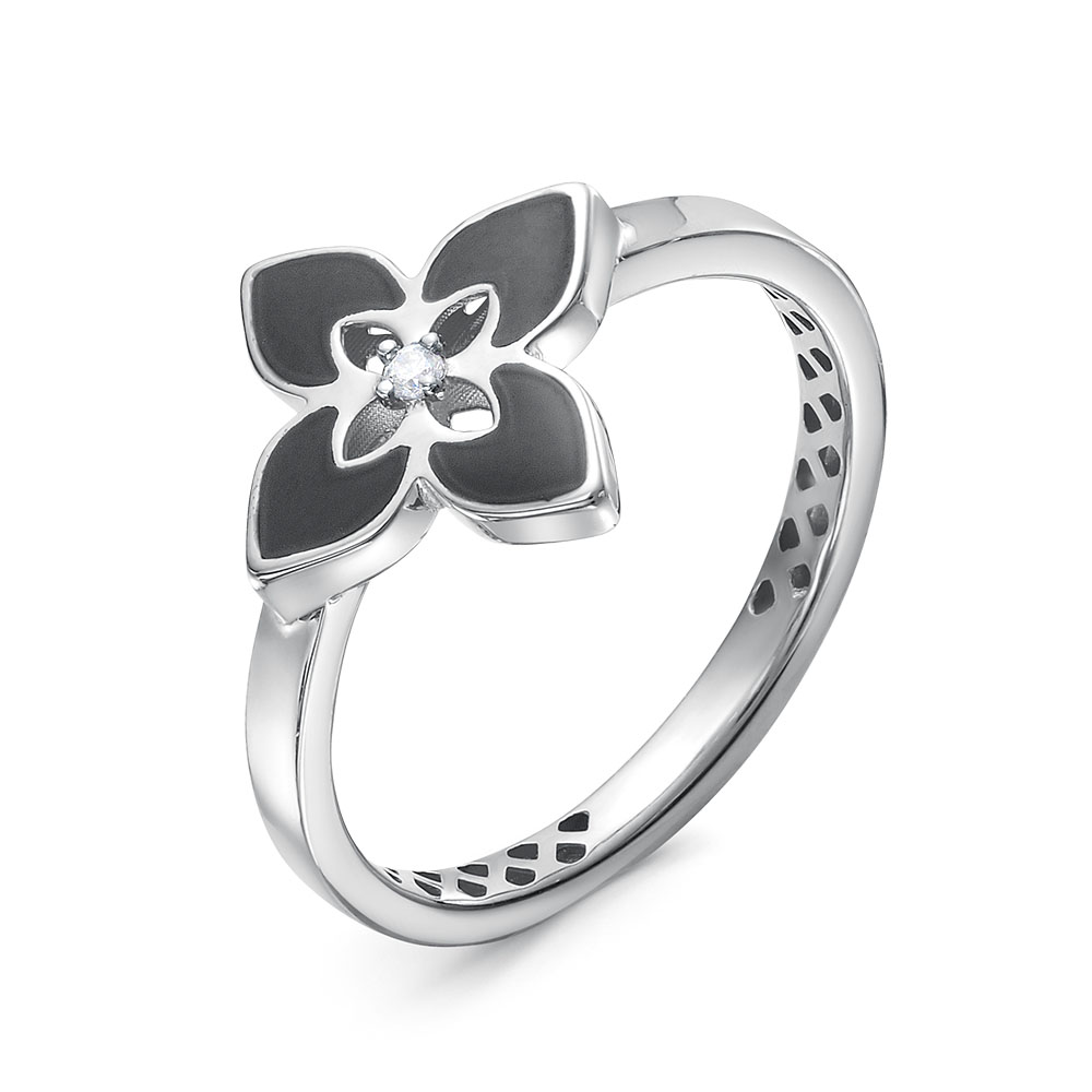 Кольцо из серебра с фианитами