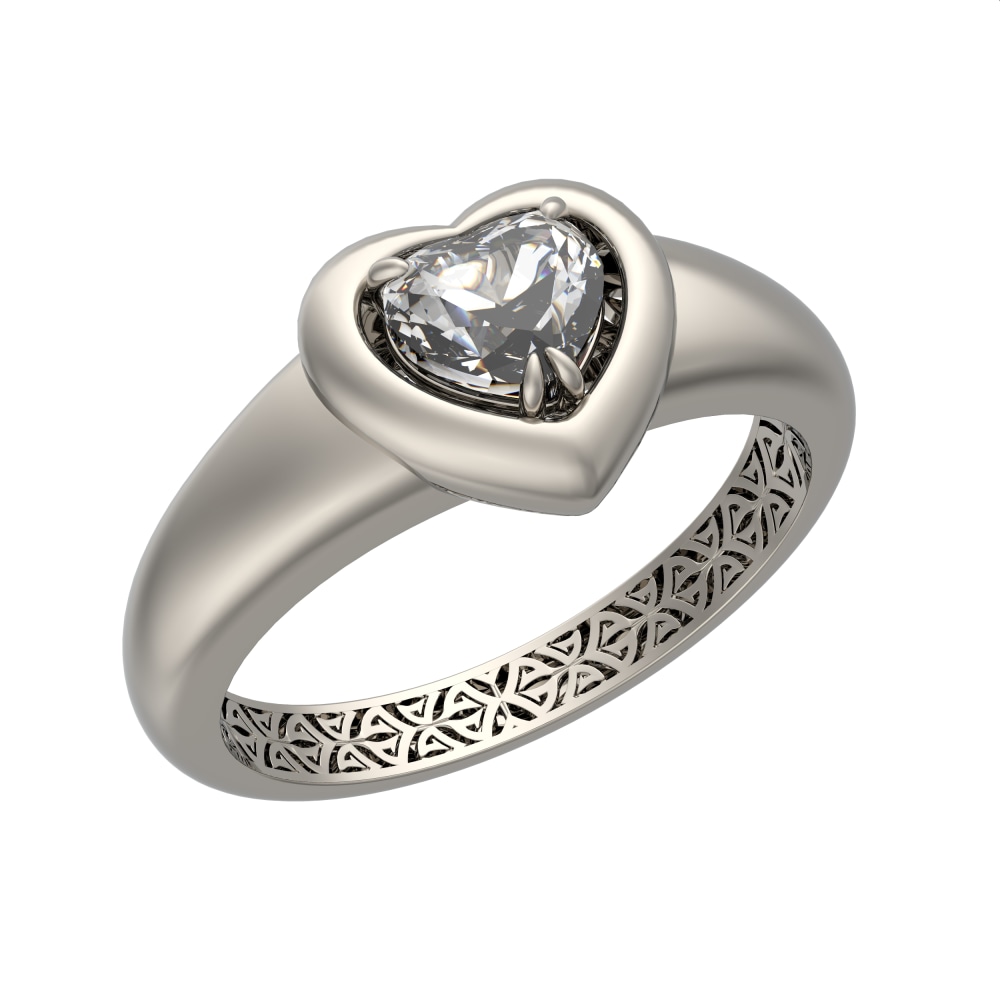 Ювелирное изделие - Кольцо из белого золота с бриллиантом в магазине Best-Gold 143595