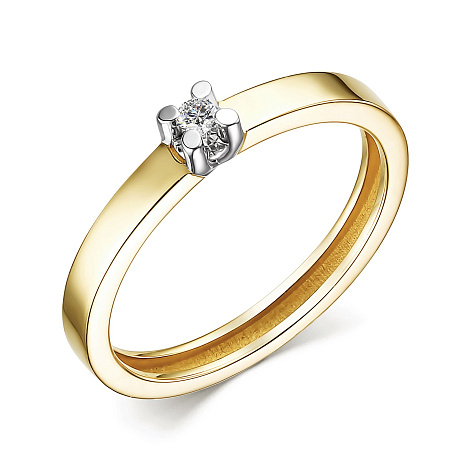 Ювелирное изделие - Кольцо из желтого золота с бриллиантом в магазине Best-Gold 155647
