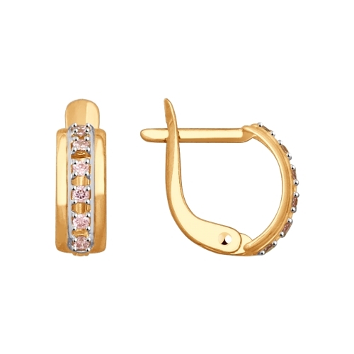 Ювелирное изделие - Серьги из красного золота с фианитами в магазине Best-Gold 008739