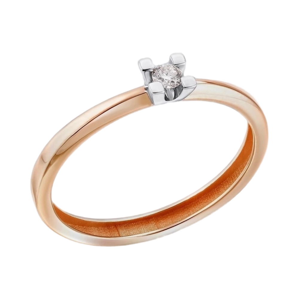 Ювелирное изделие - Кольцо из красного золота с бриллиантом в магазине Best-Gold 153965