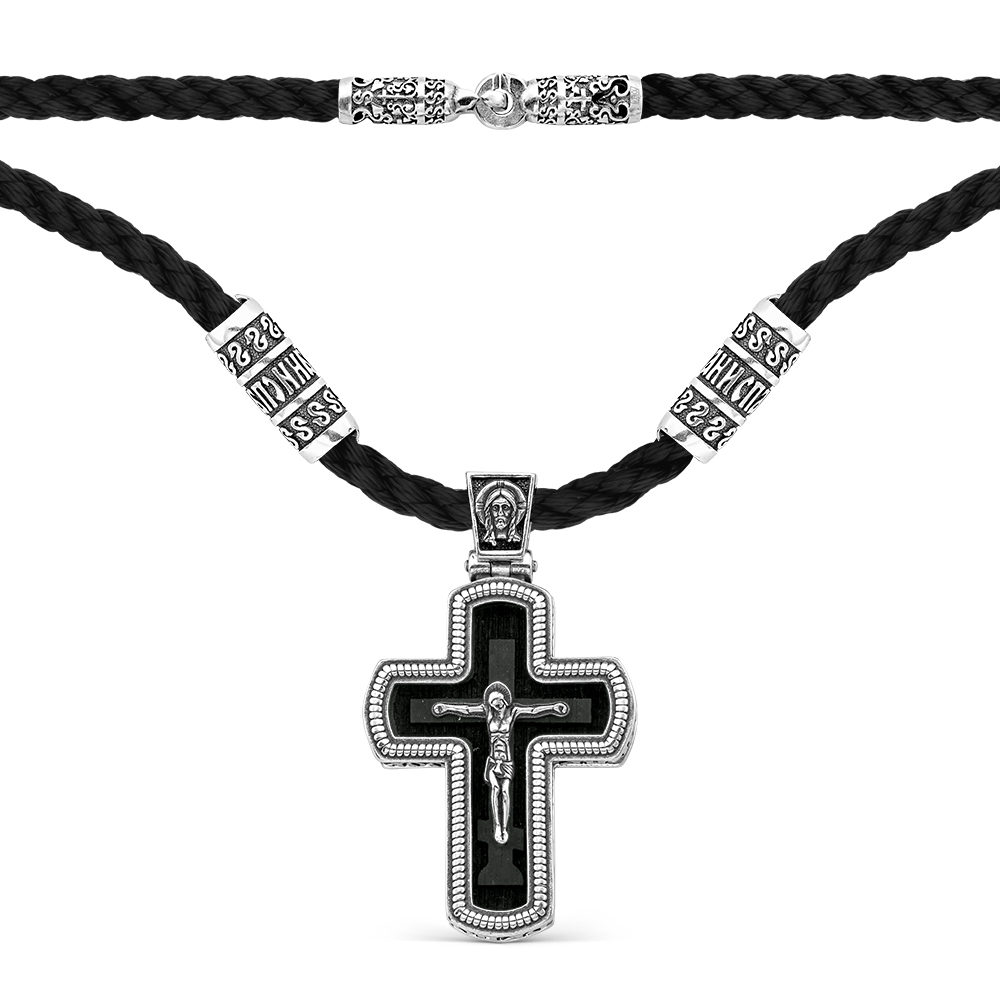 Ювелирное изделие - Шнур с подвеской из серебра и дерево Граб в магазине Best-Gold 157250