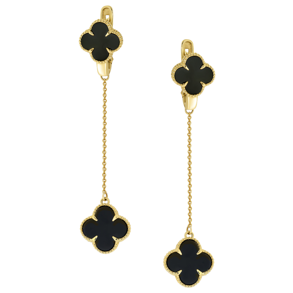 Ювелирное изделие - Серьги из красного золота с ониксом в магазине Best-Gold 149537