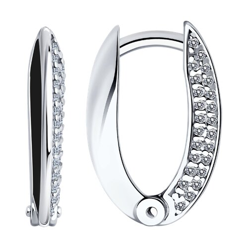 Ювелирное изделие - Серьги из серебра с фианитами и эмалью в магазине Best-Gold 151880