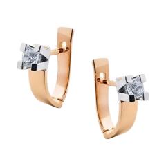 Ювелирное изделие - Серьги из красного золота с фианитами в магазине Best-Gold 035314