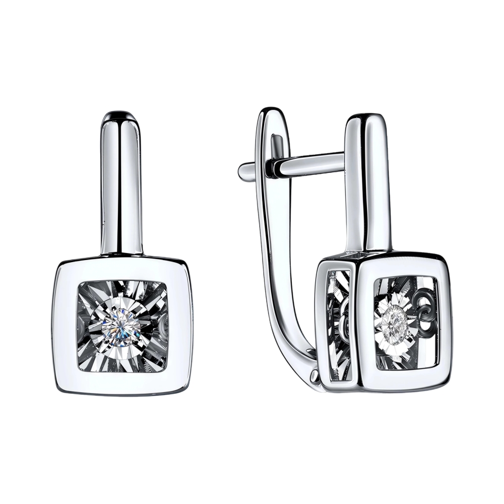 Серьги из белого золота с бриллиантами