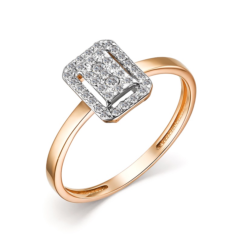 Ювелирное изделие - Кольцо из красного золота с бриллиантами в магазине Best-Gold 155632