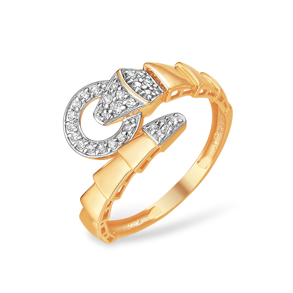 Ювелирное изделие - Кольцо из красного золота с фианитами в магазине Best-Gold 142662